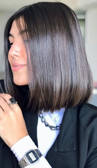 Glazed Sleek Long Bob : 50 Best haircuts & Hairstyles To Try