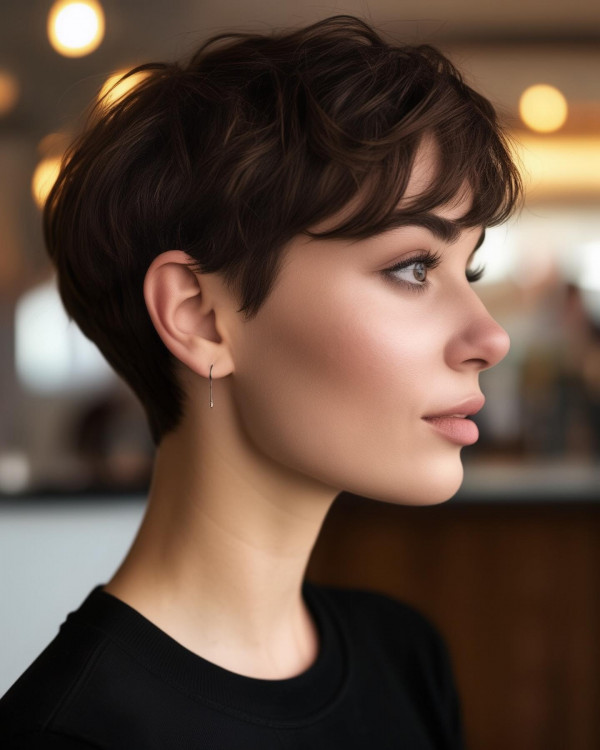 Textured Volume Pixie, youthful short haircut, pixie haircuts