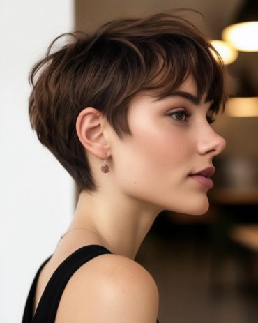 35 Youthful Short Haircuts : Wispy Layered Pixie