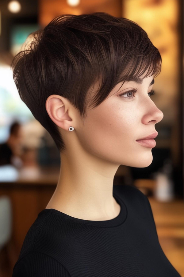 35 Youthful Short Haircuts : Sleek Tapered Pixie