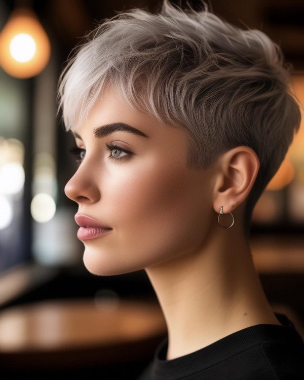  Cool Icy Textured Pixie, youthful short haircut, pixie haircuts