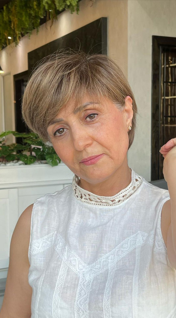 Daring Bixie Haircut for Women Over 60