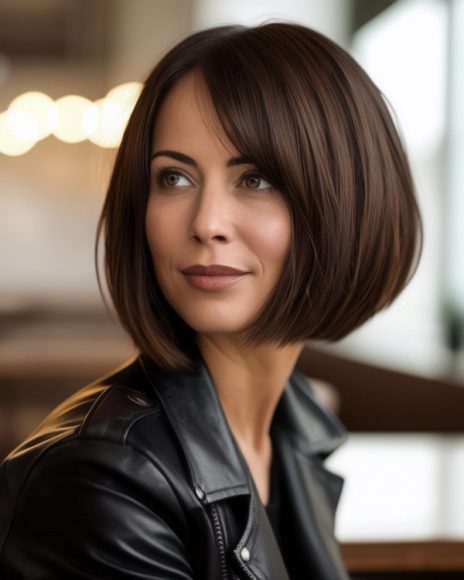 37 Short Haircuts For Women Over 40 : Asymmetrical Bob