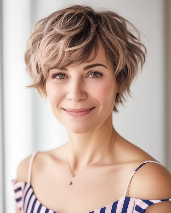 textured pixie haircut,  short haircuts for women over 40