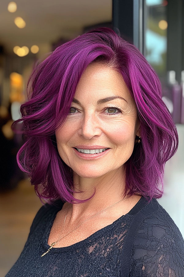 Bold Magenta Tousled Waves