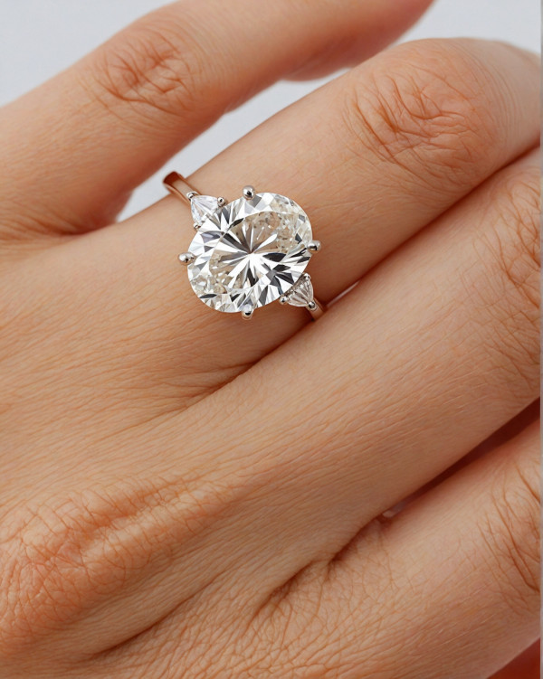 40 Dazzling Engagement Rings : Oval-Cut Diamond Engagement Ring