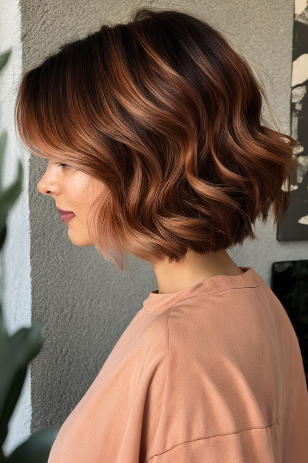 Cinnamon Caramel Wavy Bob