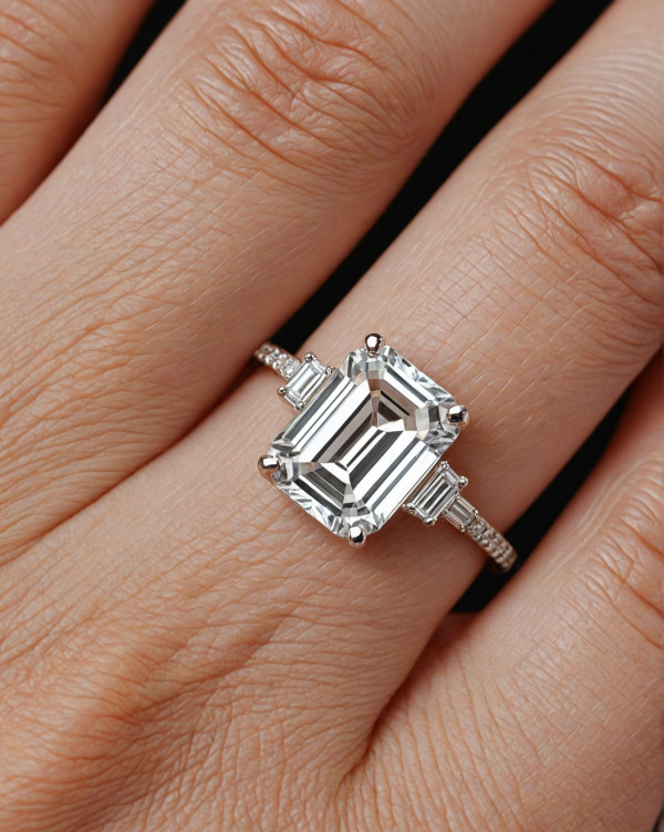 40 Dazzling Engagement Rings : Modern Ascher-Cut Diamond Engagement Ring