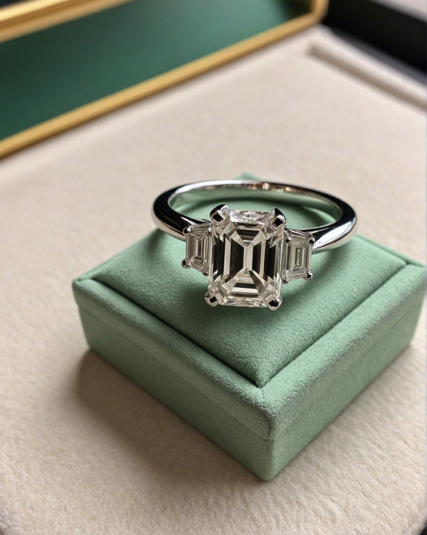 Emerald-Cut Diamond Engagement Ring