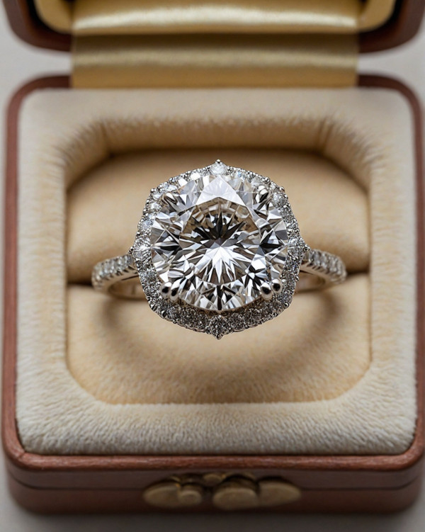 40 Dazzling Engagement Rings : Round-Cut Halo Diamond Engagement Ring