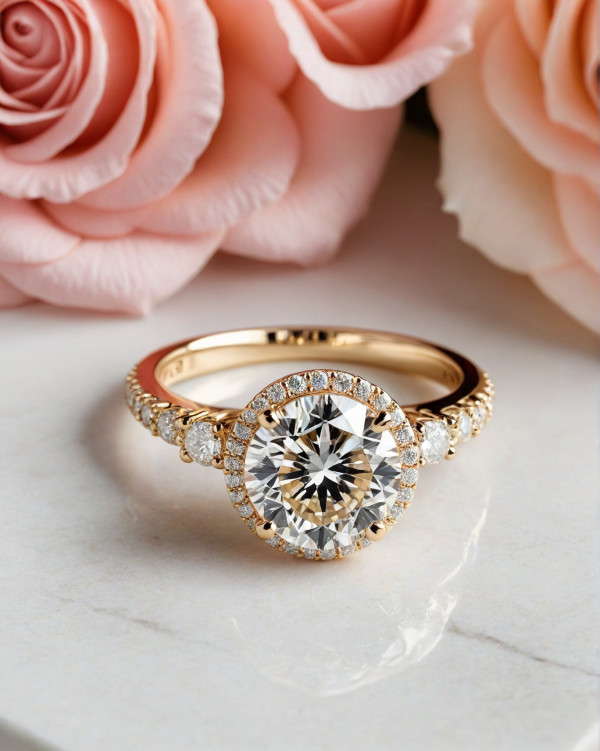 40 Dazzling Engagement Rings : Classic Halo Engagement Ring