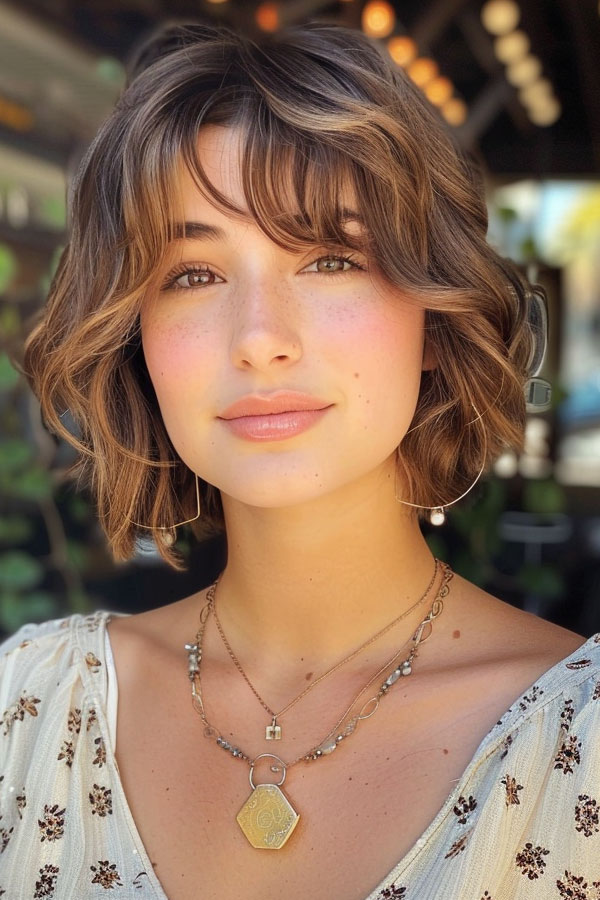 33 Chic Bob Haircuts with Bangs : Effortless Chic Bob with Soft Bangs