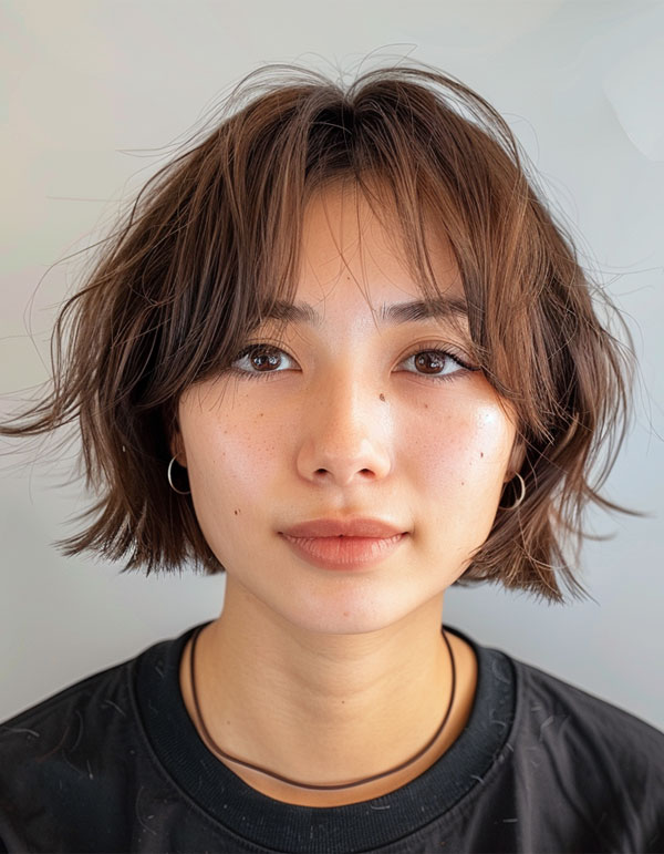 33 Chic Bob Haircuts with Bangs : Casual Chic Bob with Airy Bangs