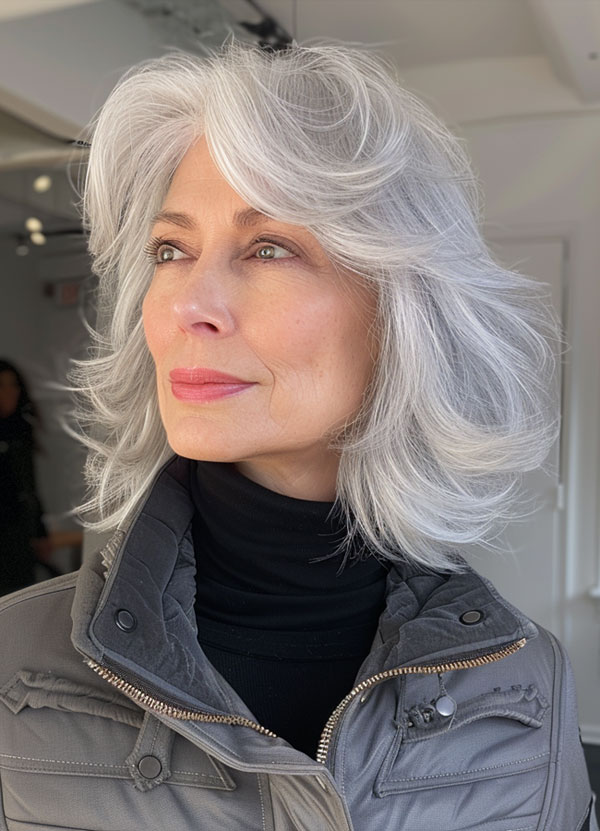  Icy Medium-Length Layers, Medium-Length Hairstyles For Women Over 50