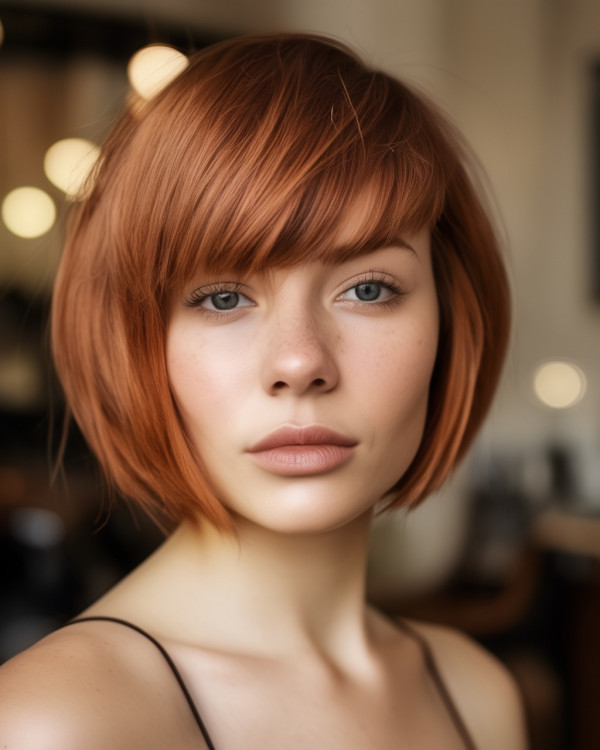 Cinnamon Velvet Bob with fringe