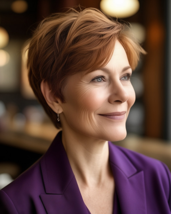 23 Cinnamon Short Hairstyles : Cinnamon Spice Pixie for Women Over 60