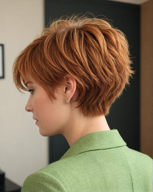 23 Cinnamon Short Hairstyles : Rich Cinnamon Sunset Pixie