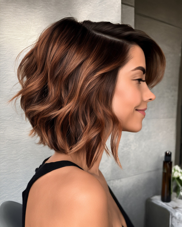 23 Cinnamon Short Hairstyles : Cinnamon Bronde Wave Medium-Length Bob