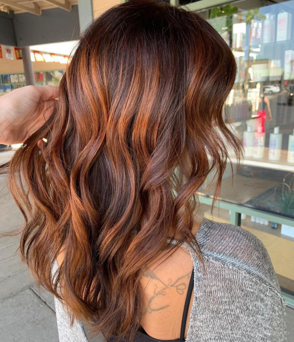 Deep Auburn with Vibrant Copper Ribbons