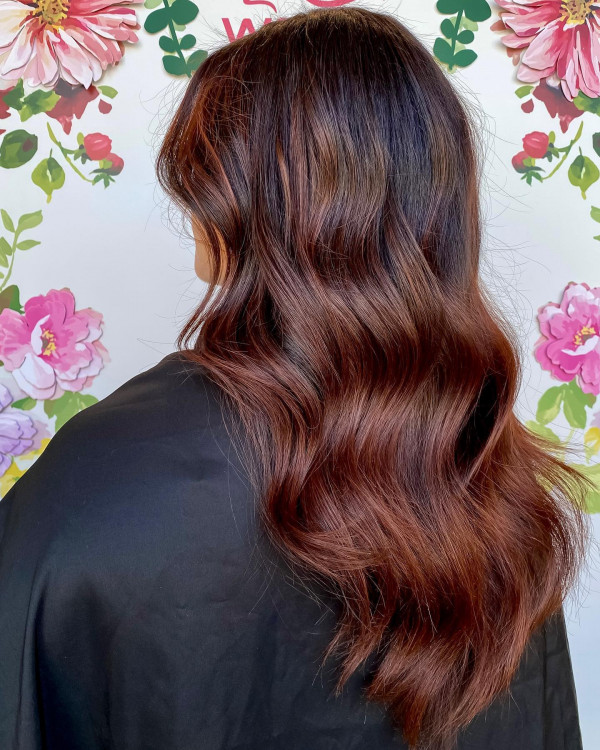 30 Auburn Balayage Hairstyles : Deep Auburn Balayage