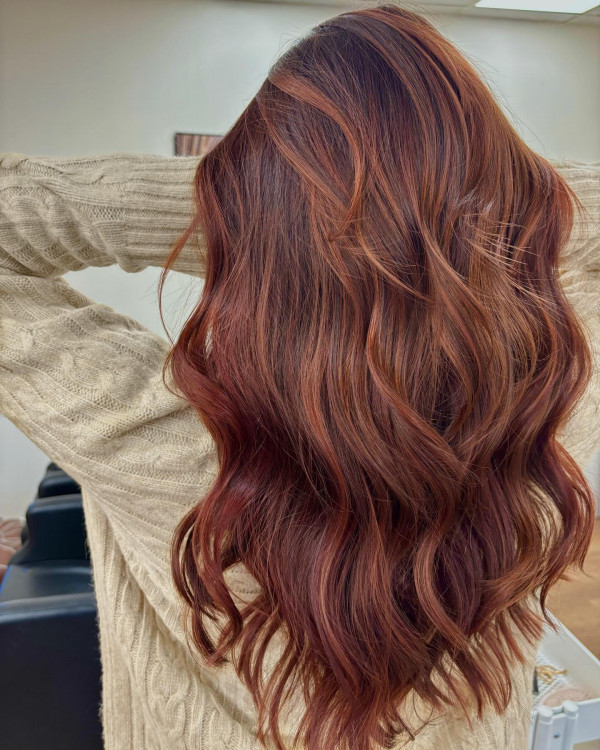 30 Auburn Balayage Hairstyles : Rich Autumn Auburn