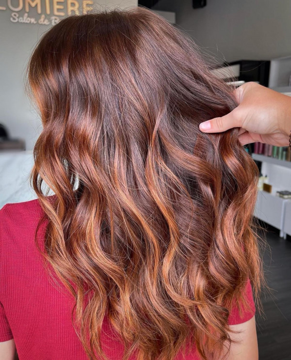 30 Auburn Balayage Hairstyles : Copper Auburn Balayage Hairstyle