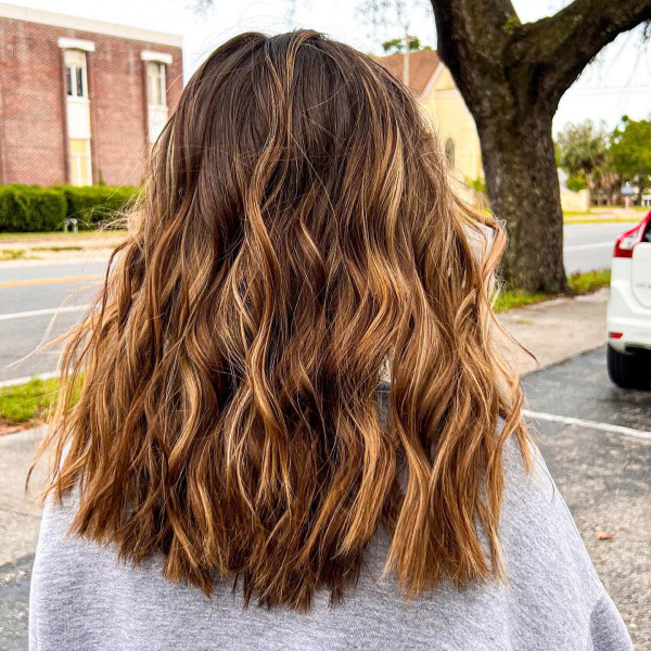 Sun-Kissed Auburn Balayage, auburn hairstyle