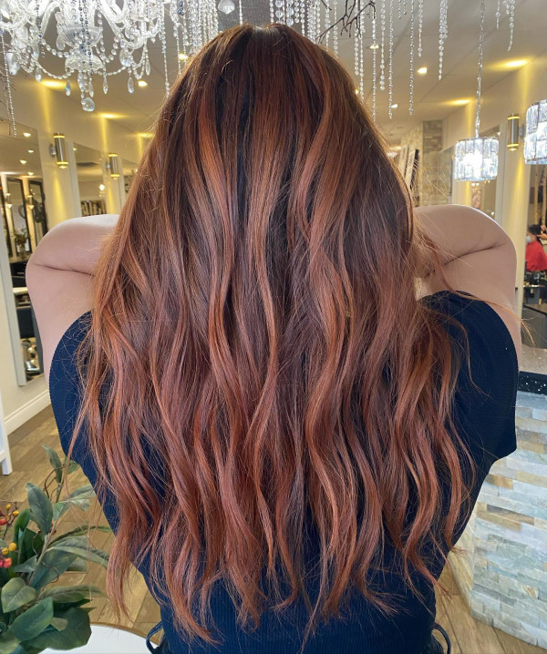 30 Auburn Balayage Hairstyles : Rich Auburn Balayage Long Hair