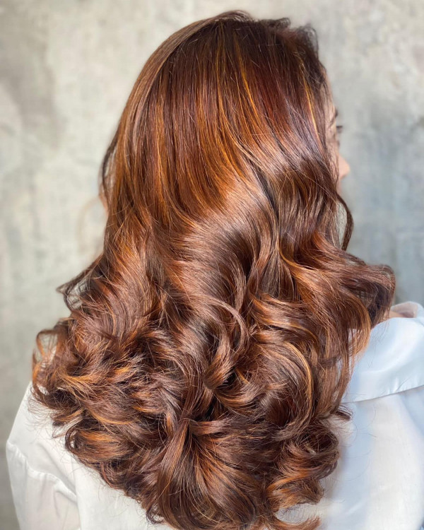 Deep Auburn Balayage Bouncy