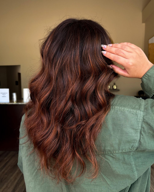 Warm Copper Auburn Balayage