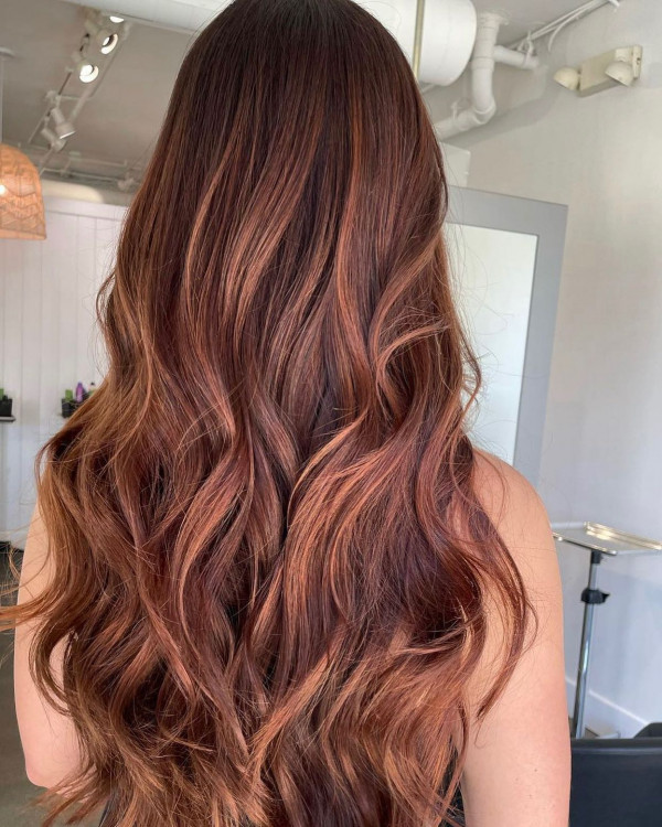 30 Auburn Balayage Hairstyles : Copper Auburn Balayage