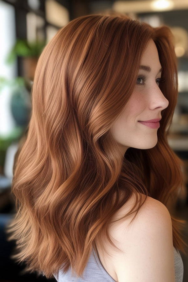 rust cinnamon hair colour, autumn hair colour idea