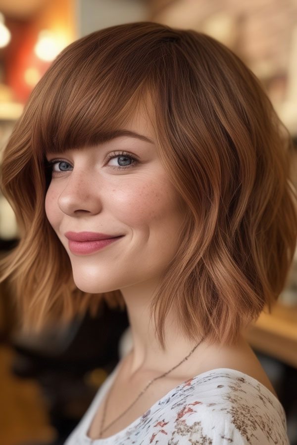 Terracotta Cinnamon Bob, fall hair colour idea