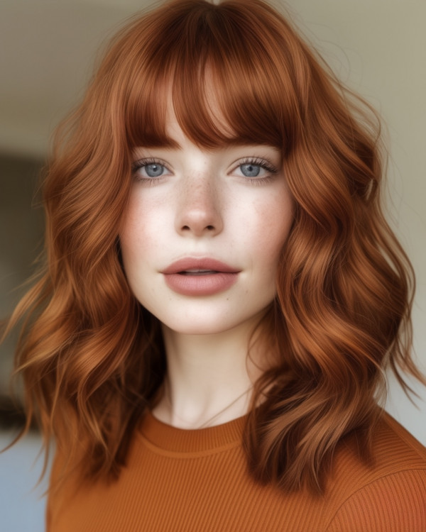 Mid-Length Auburn with Bangs