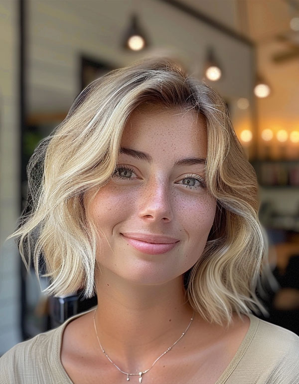 25 Trendy Bob Hairstyles : Beachy Blonde Bob