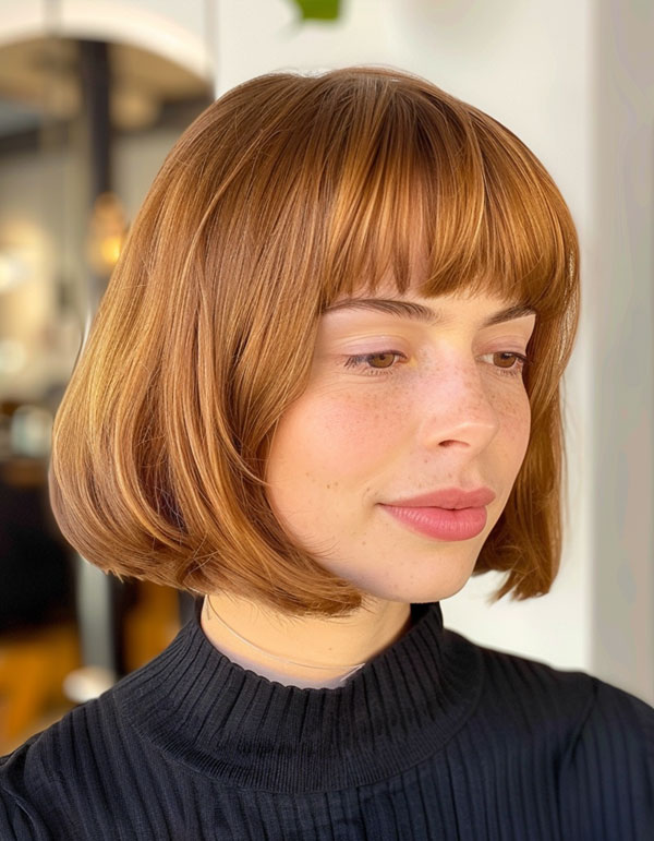 Ginger Bob with Full Bangs