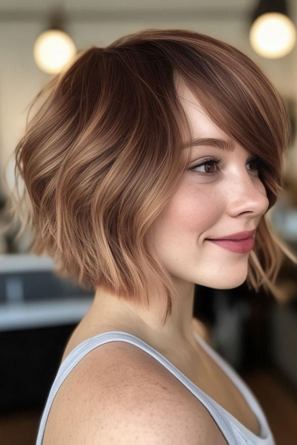 17 Cinnamon Hair Colours for Fall : Bronze Cinnamon Bob