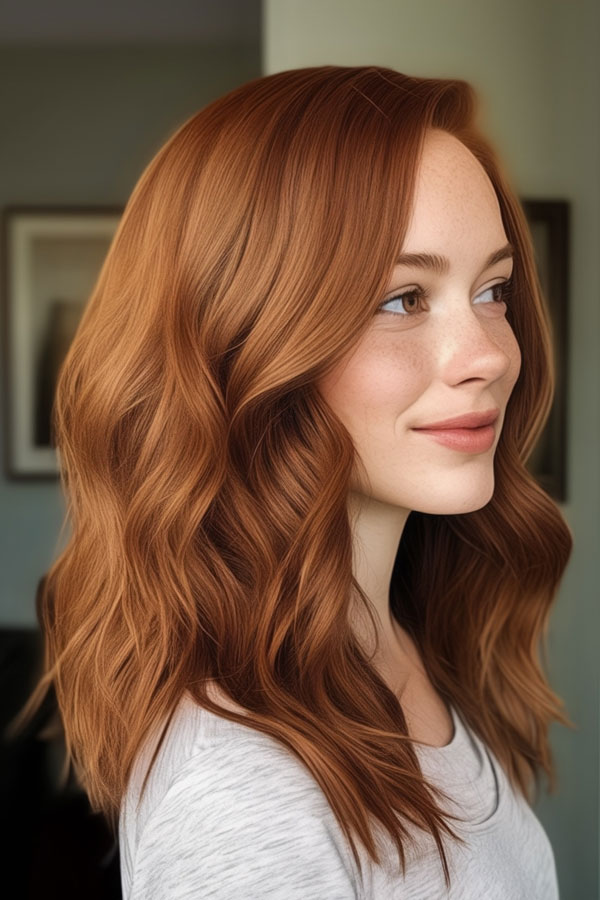 sienna cinnamon hair colour, autumn hair colour idea