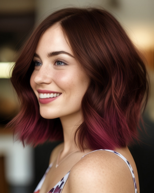 27 Shades of Auburn Must-Try Hair Colours: Maroon Auburn Ombre