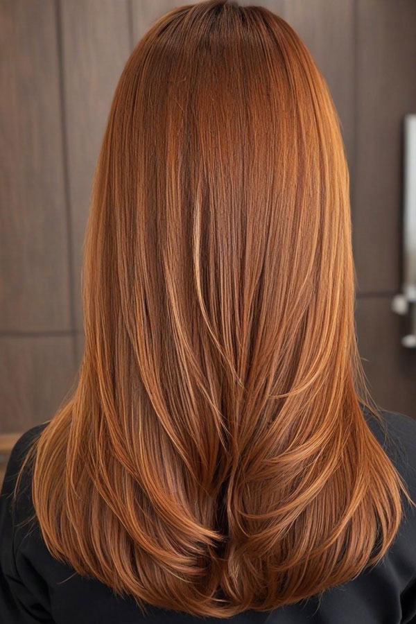 65 Stunning Autumn Hair Colour Shades : Warm Auburn Layers