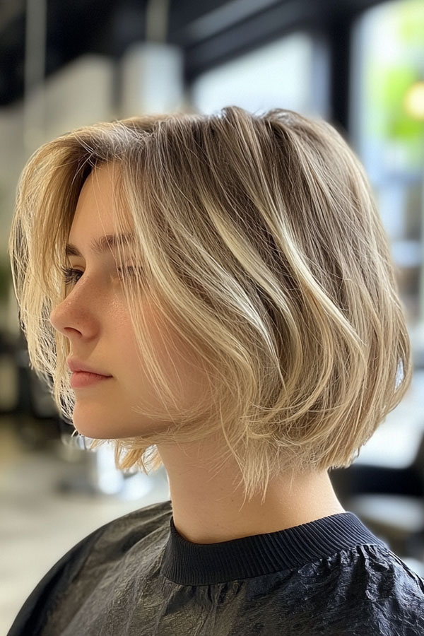 35 Effortless Chic Bob Hairstyles : Soft Blunt Bob with Light Layers