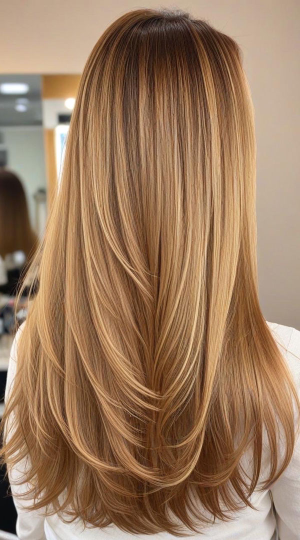 Warm Honey Blonde Layers, autumn hair colour shades, fall hair color