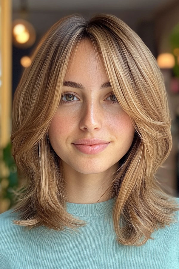 Layered Bob Haircut, Classic Honey Blonde Layered Bob