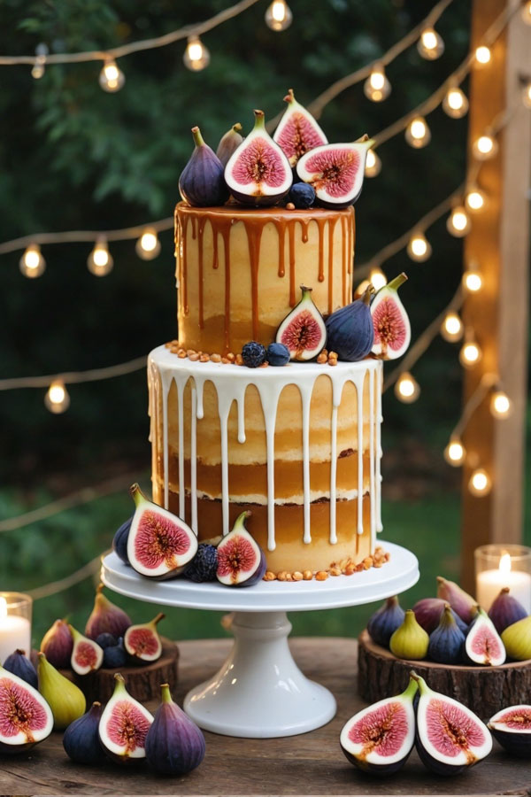 Fig & Caramel Two-Tiered Wedding Cake , wedding cake, wedding cake trends