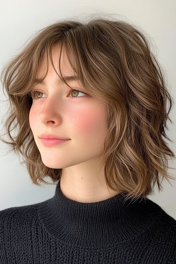 35 Effortless Chic Bob Hairstyles : Textured Bob with Soft Waves