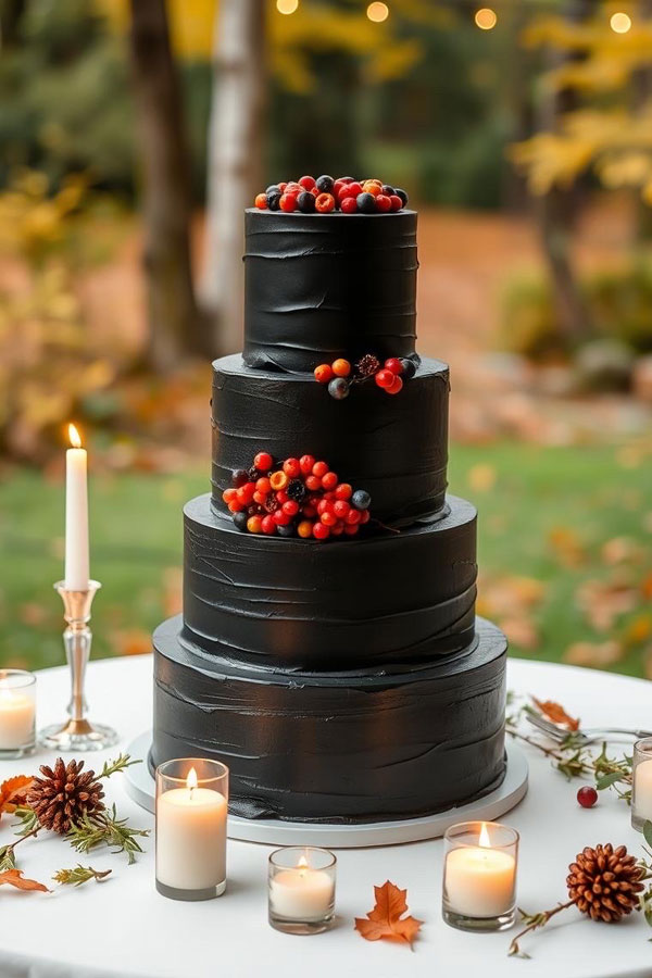 Midnight Harvest Cake, wedding cake trend, wedding cake