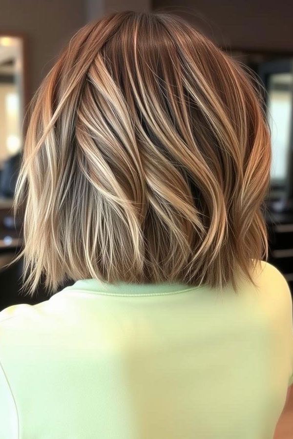 33 Mid-Length Layered Haircuts : Blonde Bob with Highlights