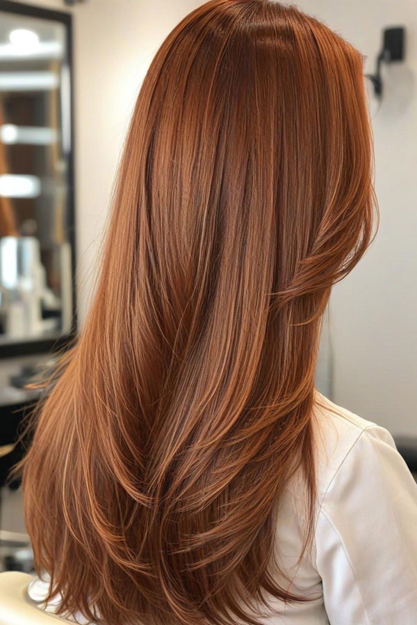 65 Stunning Autumn Hair Colour Shades : Rich Copper Highlights