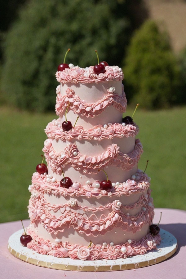 Vintage Pink Buttercream Cake, wedding cake trend, wedding cake