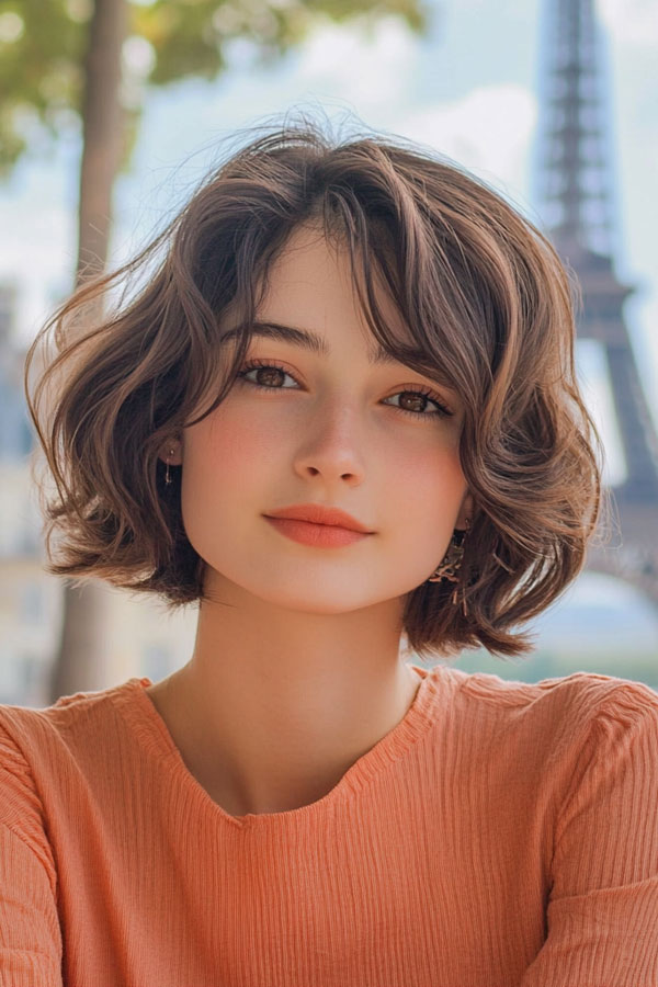 Effortless Tousled and Airy Waves, French bob haircut, parisian bob haircut, french bob hairstyle with bangs